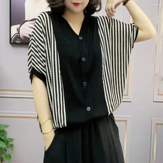 Blouse décontractée chic rayée