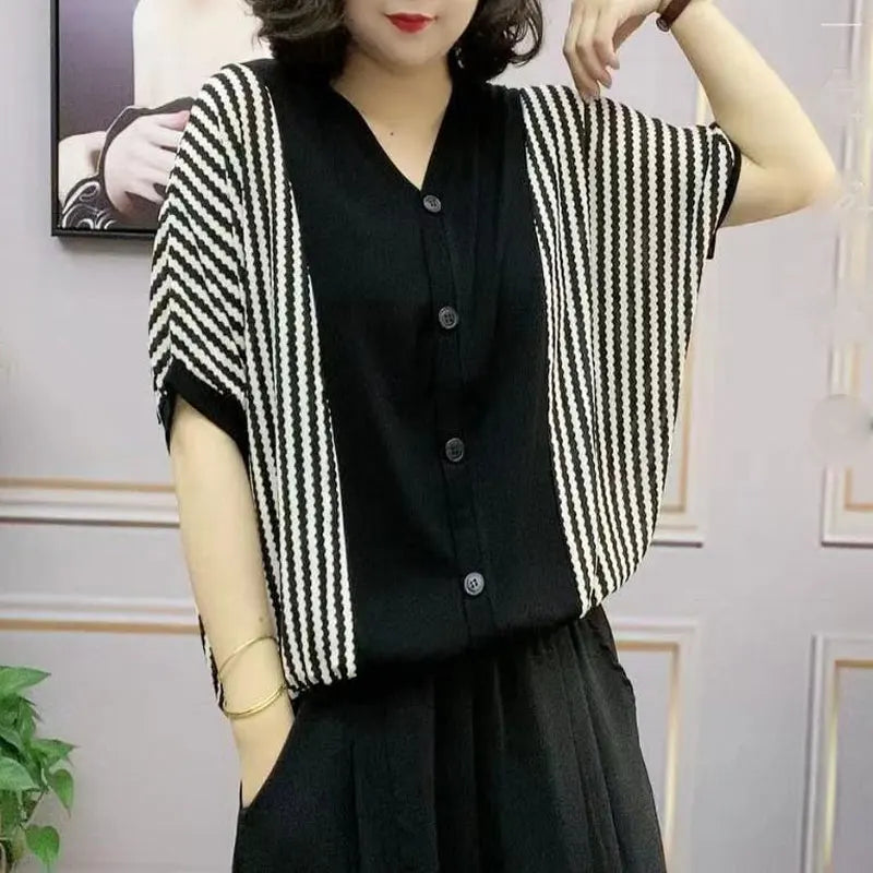 Blouse décontractée chic rayée