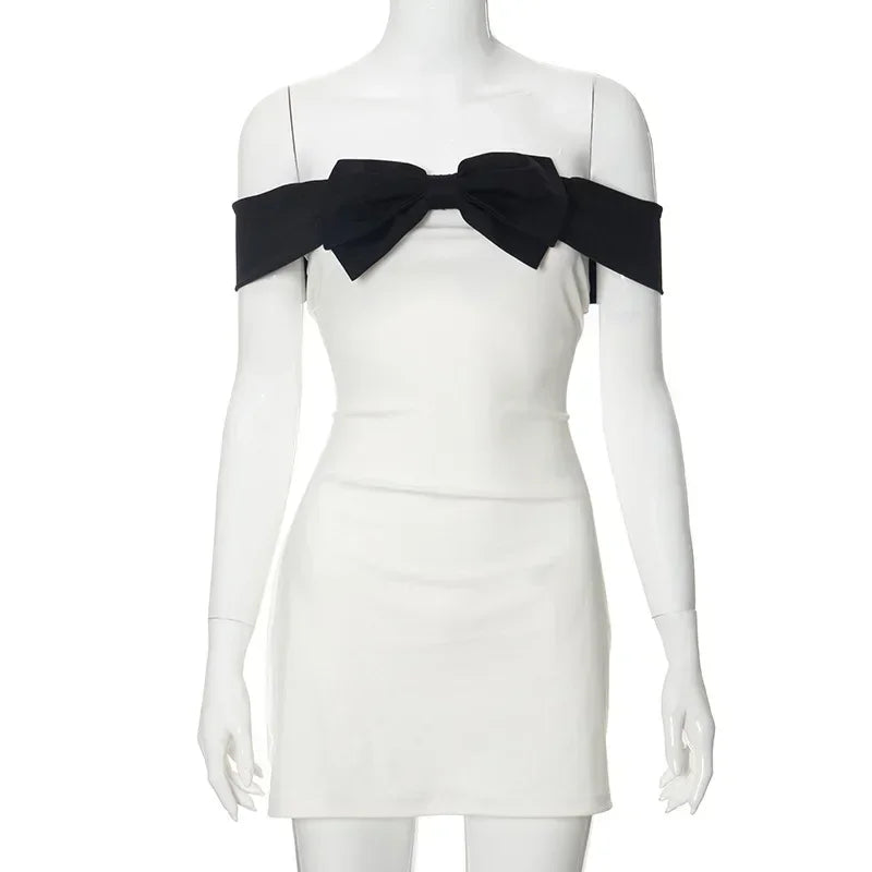 Beautiful Bow Splice Mini Dress