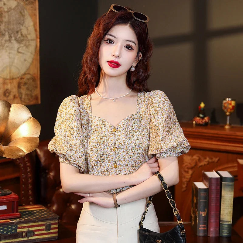 Summer Fashion Short Sleeves Women's Blouse