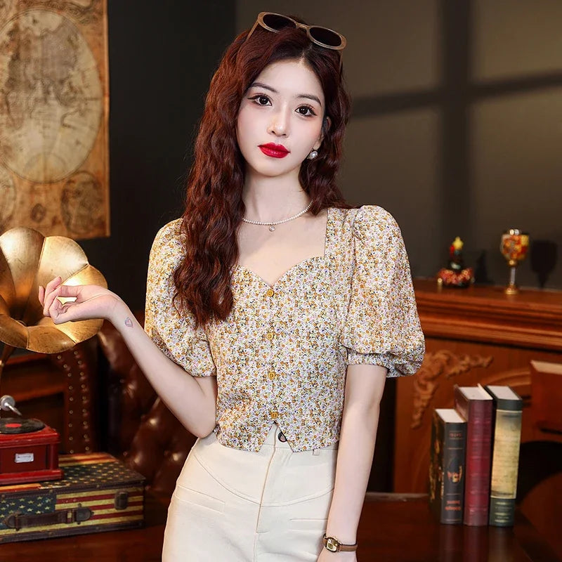 Summer Fashion Short Sleeves Women's Blouse