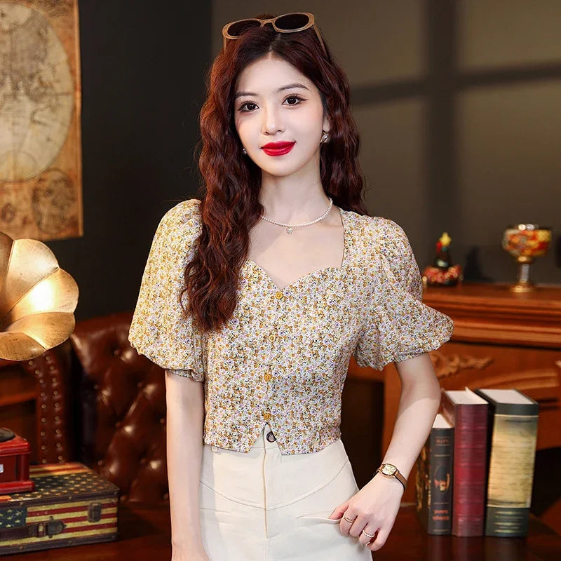 Summer Fashion Short Sleeves Women's Blouse