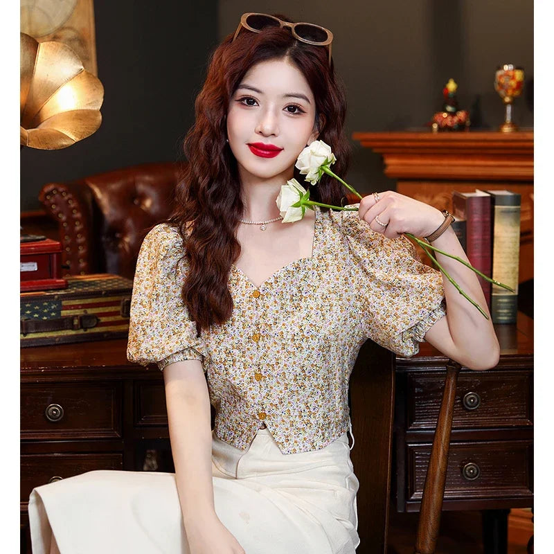 Summer Fashion Short Sleeves Women's Blouse