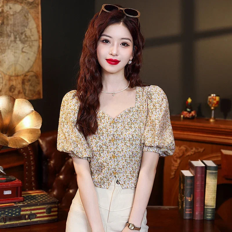 Summer Fashion Short Sleeves Women's Blouse