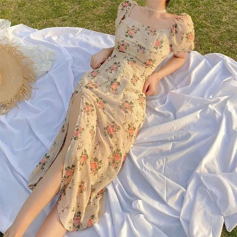 ModeDames Zomer Bloemenprint Lange Jurk: Elegante Zomerstijl