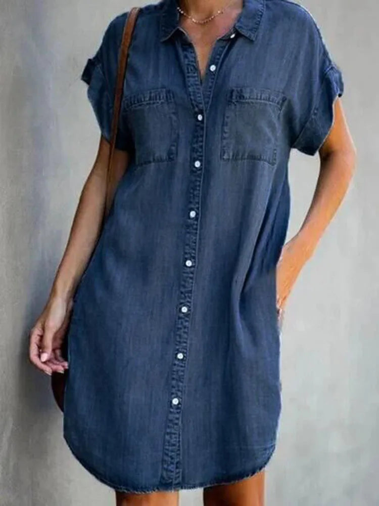 Stijlvolle Zomer Denim Shirt Jurk van Zomerjurkjes