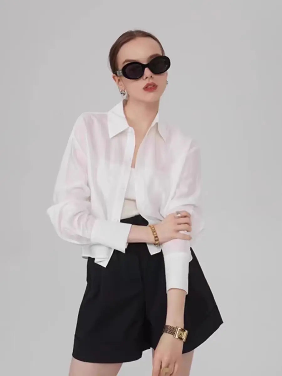 Zomerse witte overhemden voor vrouwen van SunShine Chic