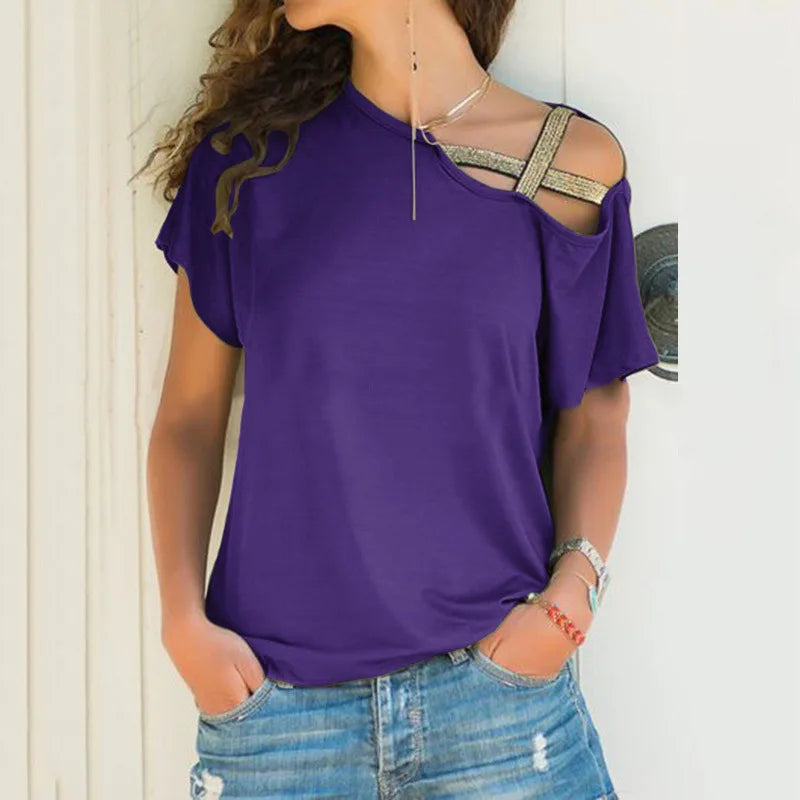 Sunshine Glow Zomer CasualDames T-shirt met korte mouwen