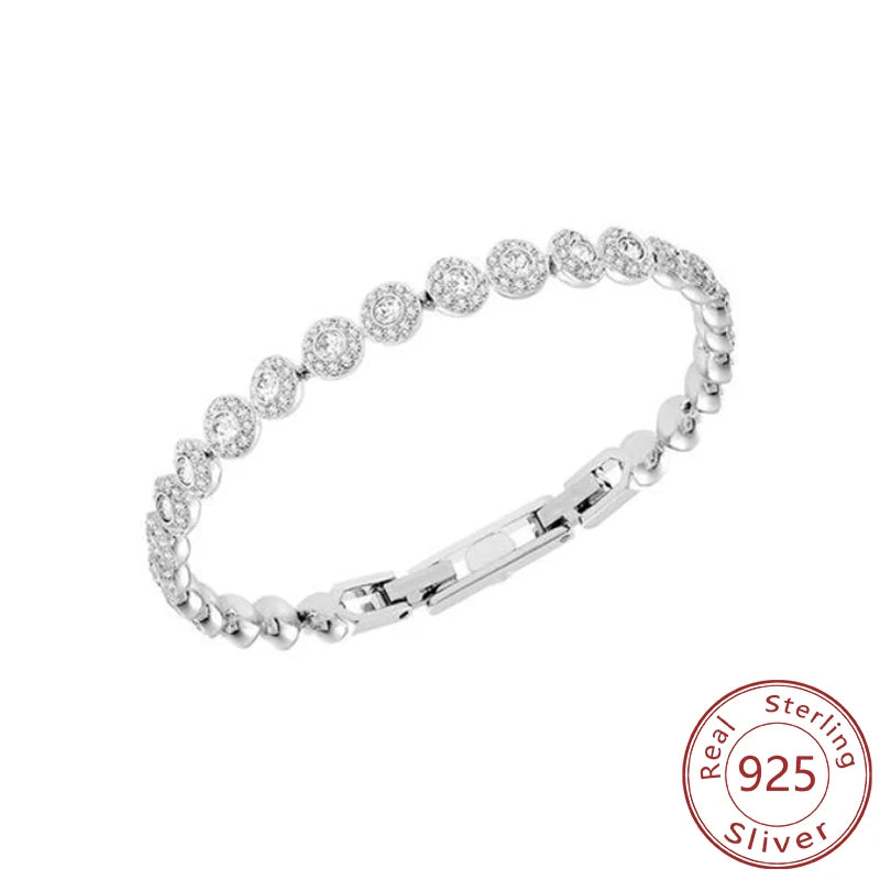 Stralende Witte Vierkante Armband van Swa