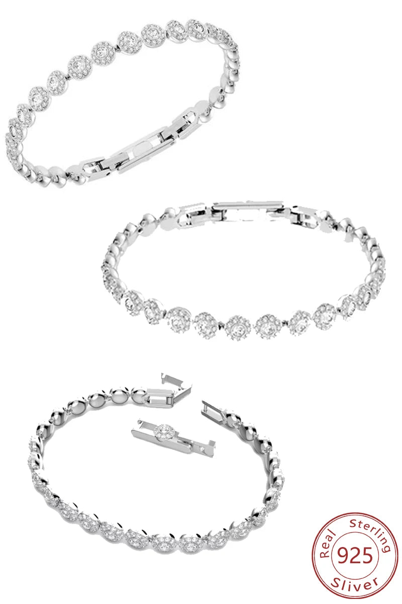 Stralende Witte Vierkante Armband van Swa