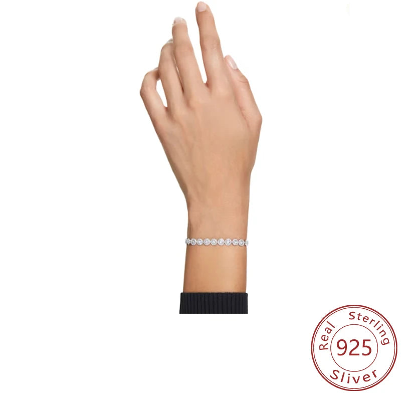 Stralende Witte Vierkante Armband van Swa