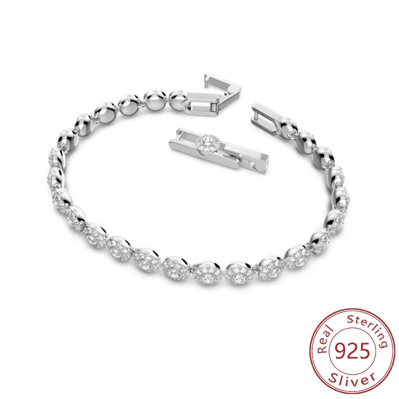 Stralende Witte Vierkante Armband van Swa