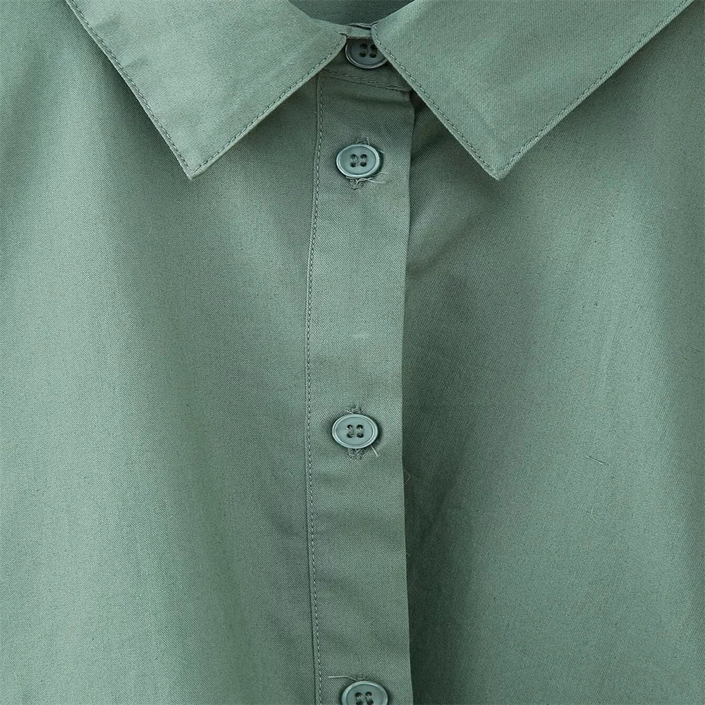 Dames Zomerse Poplin Blouse - Casual Chic met Knopen