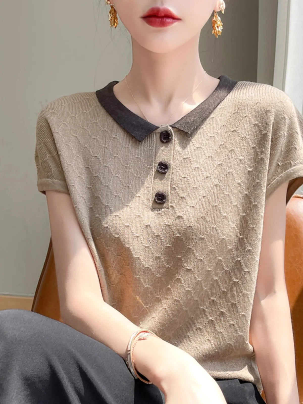 LuxeLeven Temperament POLO zijden T-shirt