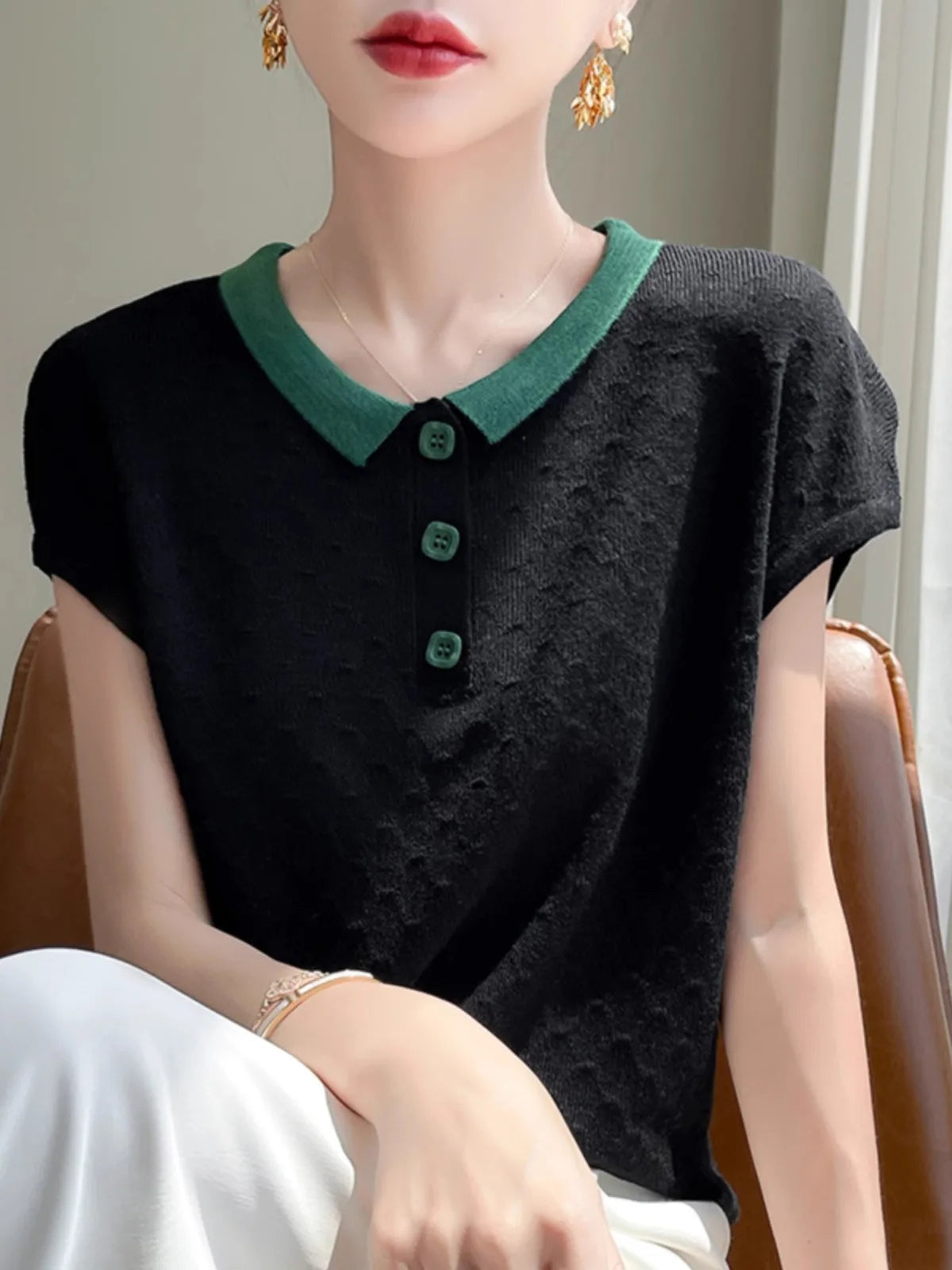 LuxeLeven Temperament POLO zijden T-shirt