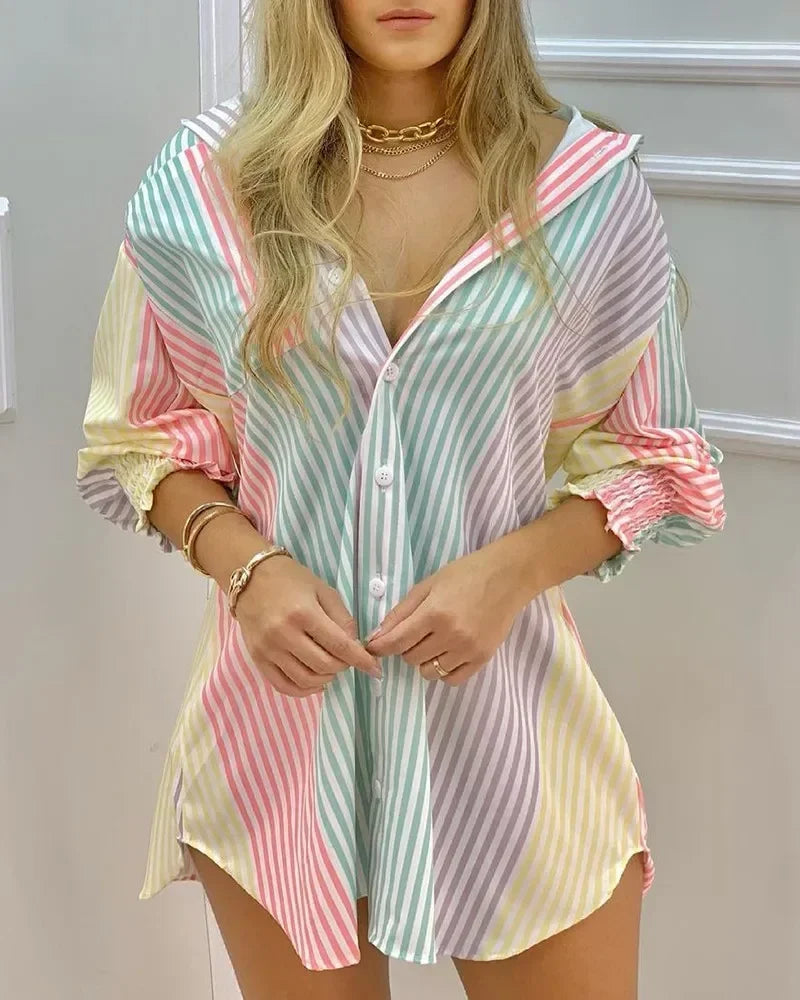 Fleurora Blusa a maniche lunghe tie-dye