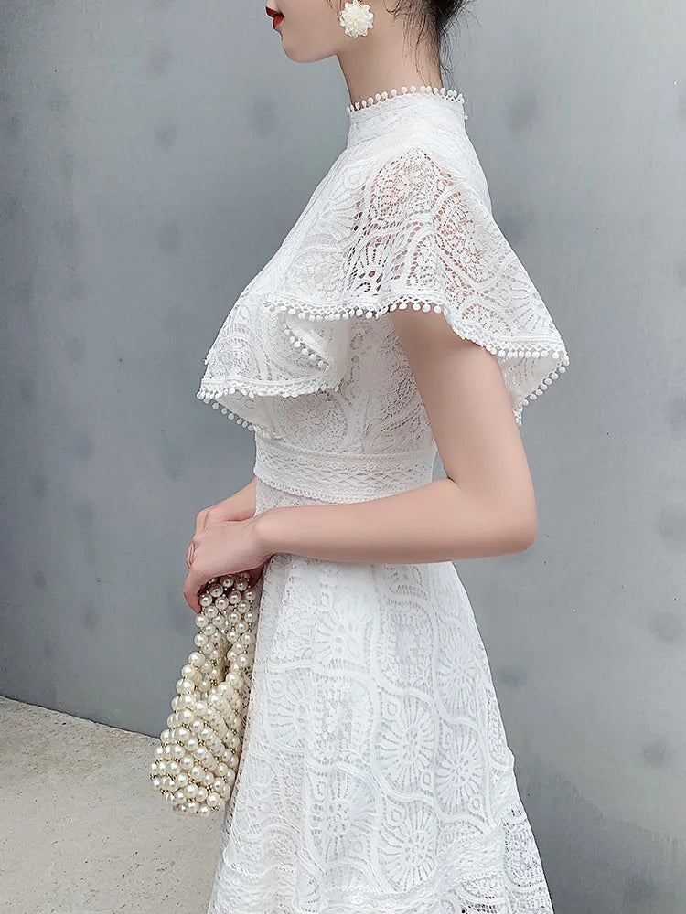 Vintage elegant party dress with ruffles from Tingfly