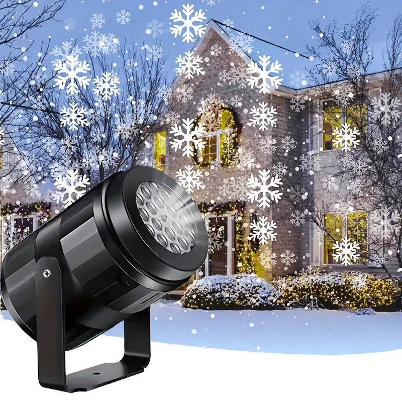 Verlicht je huis in de wintermaanden met deze sneeuwvlokkenprojector. Het apparaat projecteert prachtige sneeuwvlokken over je gevel, ideaal voor de feestdagen. Het is eenvoudig te gebruiken en zorgt voor een magische sfeer in je tuin of voor je huis. Perfect voor het creëren van een feestelijke ambiance.