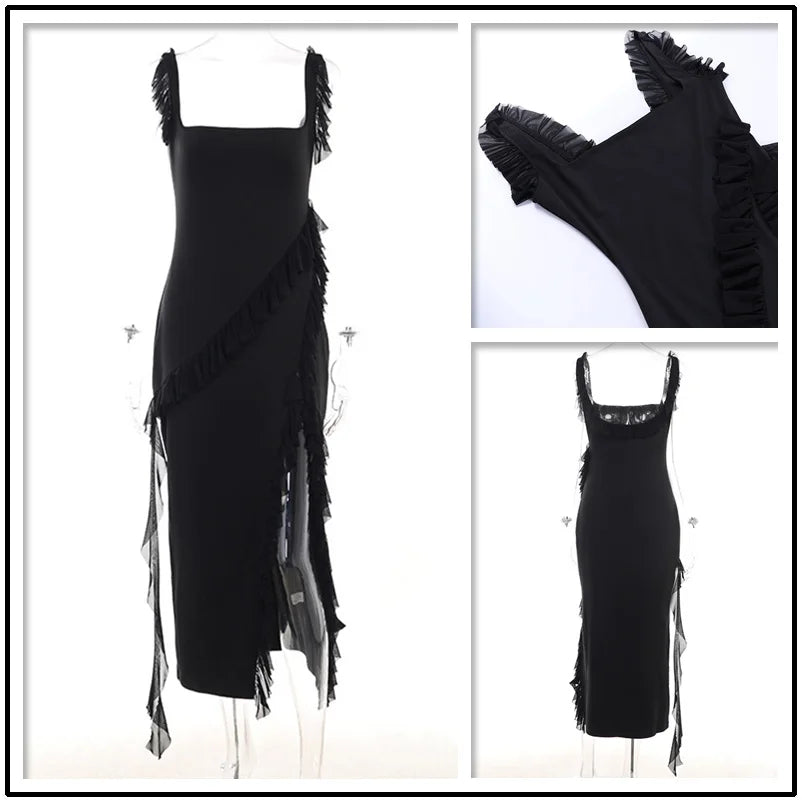 Betoverende Lange Maxi-Jurk met Ruches - ModeMeester