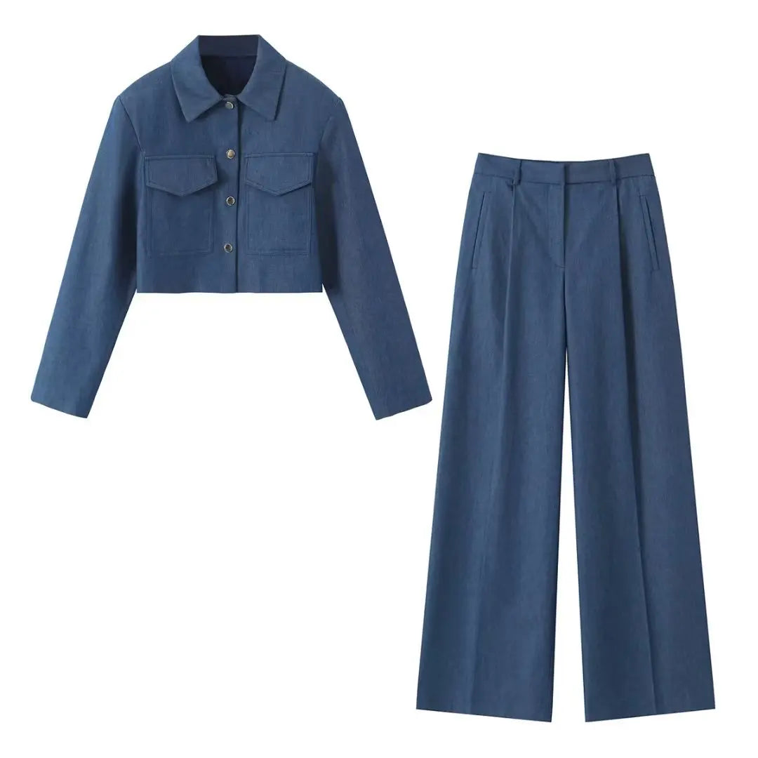 Stella Mode Elegant Blue Two-Piece Set