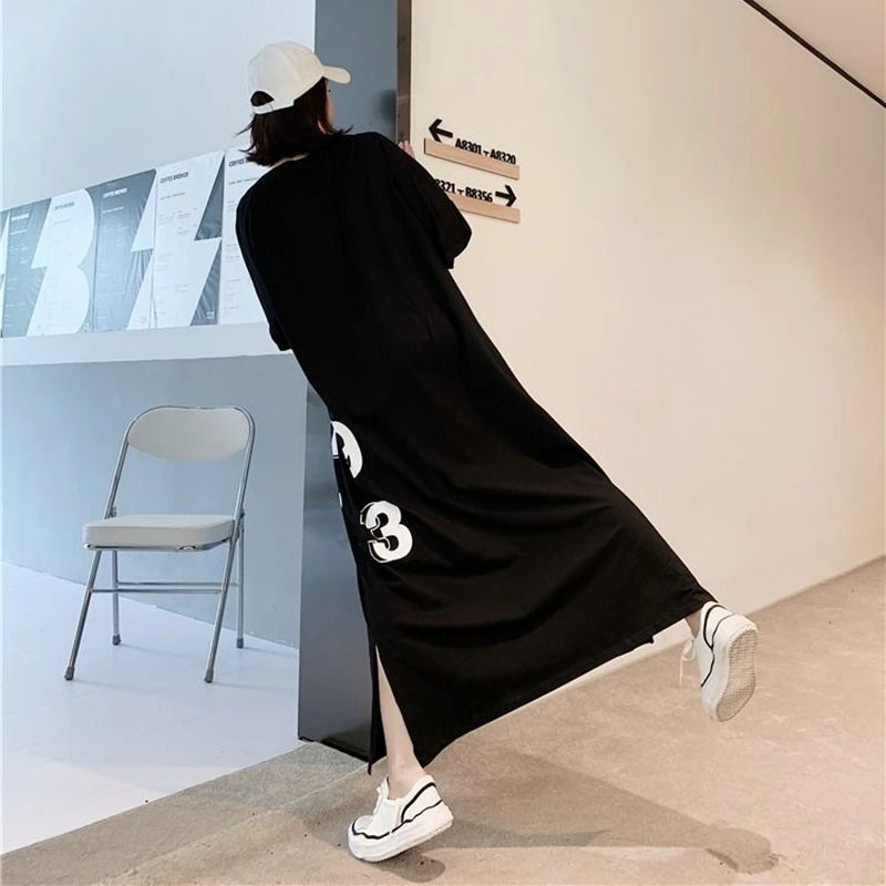Nova Trendy Oversized T-shirt Jurk met Nummerprint