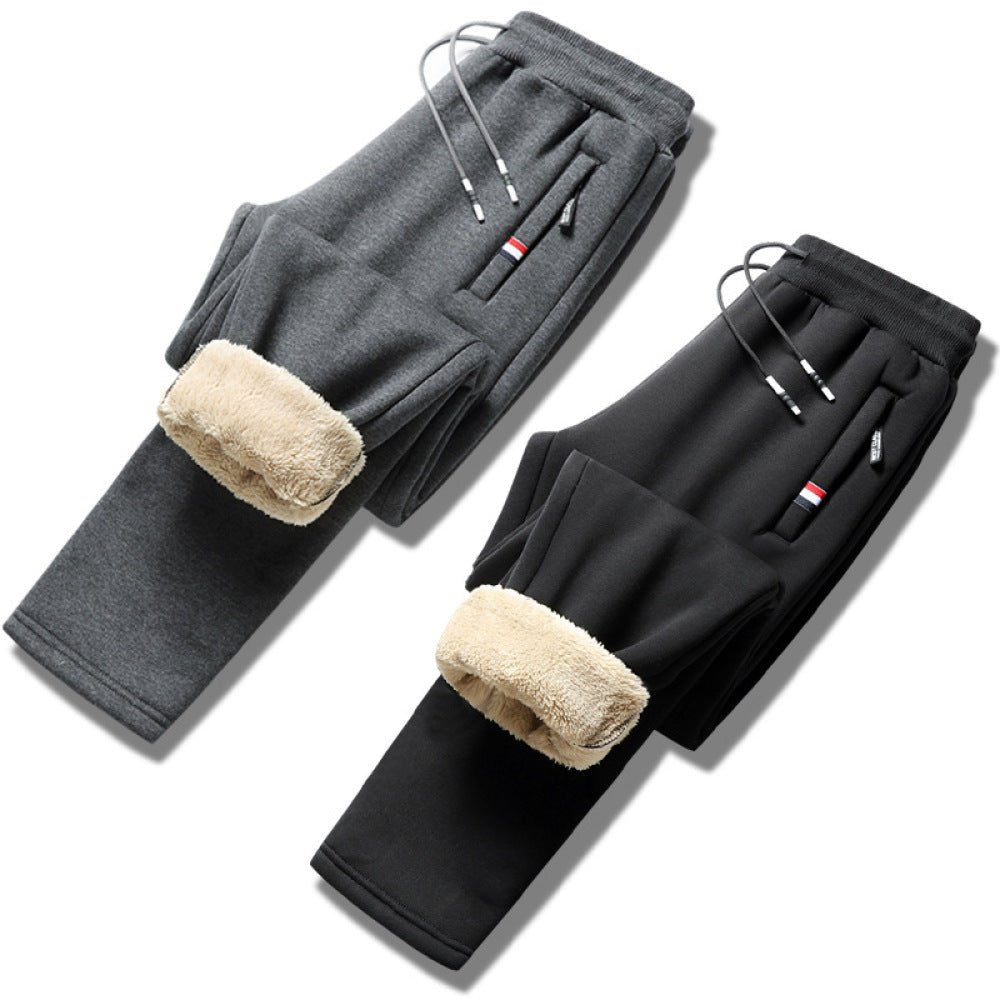 UptoFit Twee stijlvolle joggingbroeken in zwart en grijs met een warme, zachte voering. Voorzien van een trekkoord en moderne details, perfect voor de koude dagen.