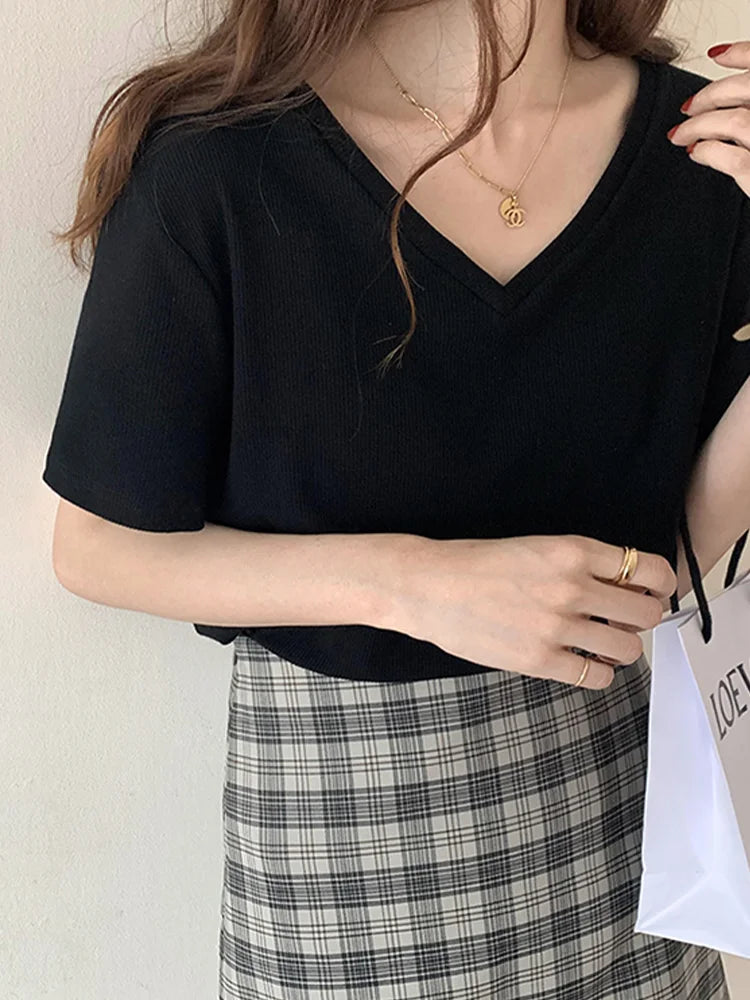 Zomerse Gestreepte Korte Mouw T-shirt voor Dames