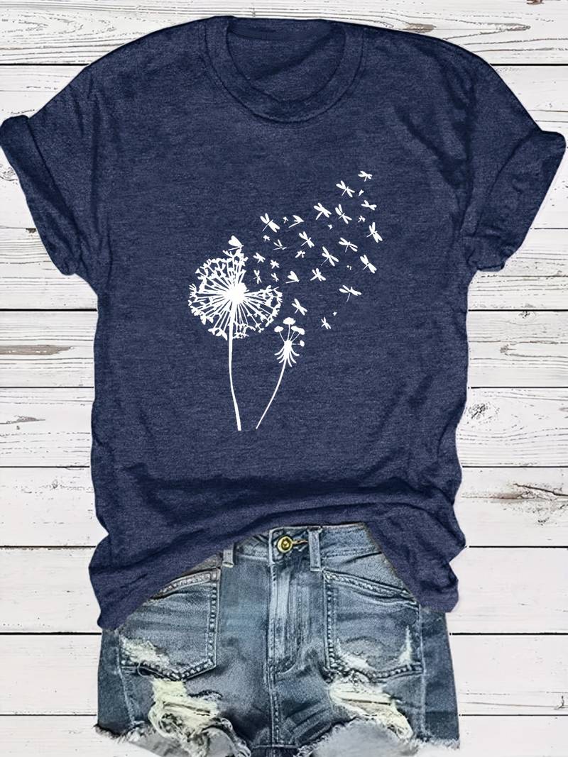 Vanessa | Camiseta casual con estampado gráfico de diente de león