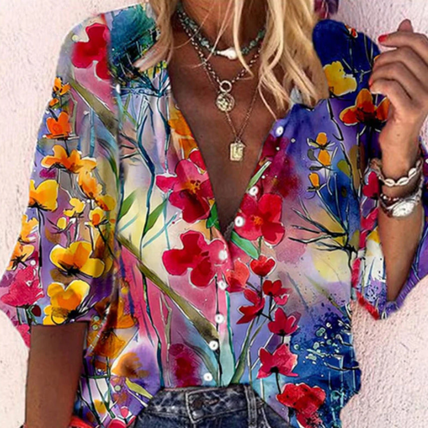 Vanessa | Trendy Boho Casual V-hals Blouse