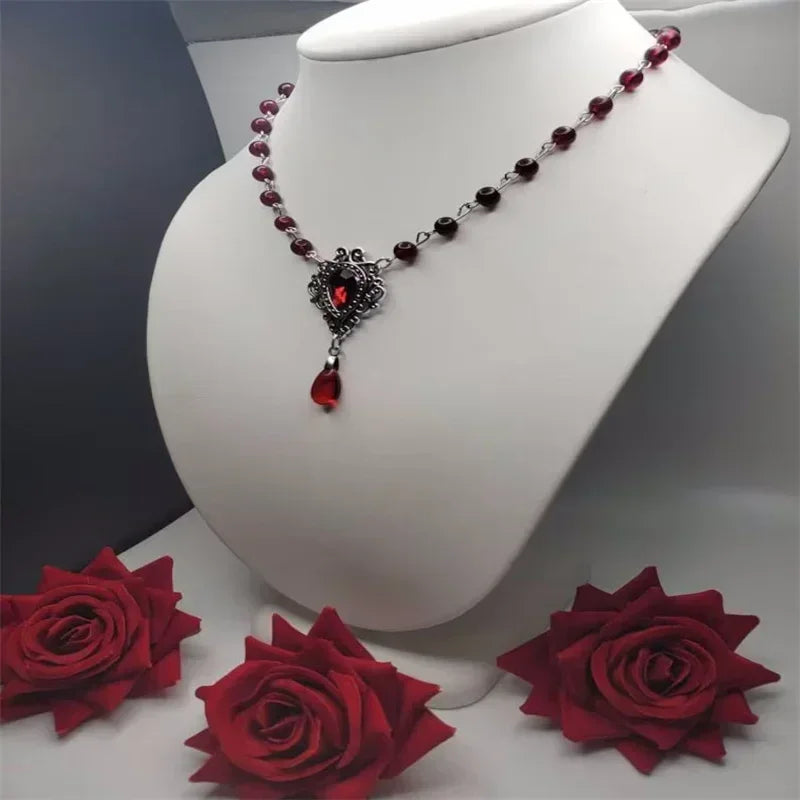 Victorian Romantic Heart Rosary Necklace
