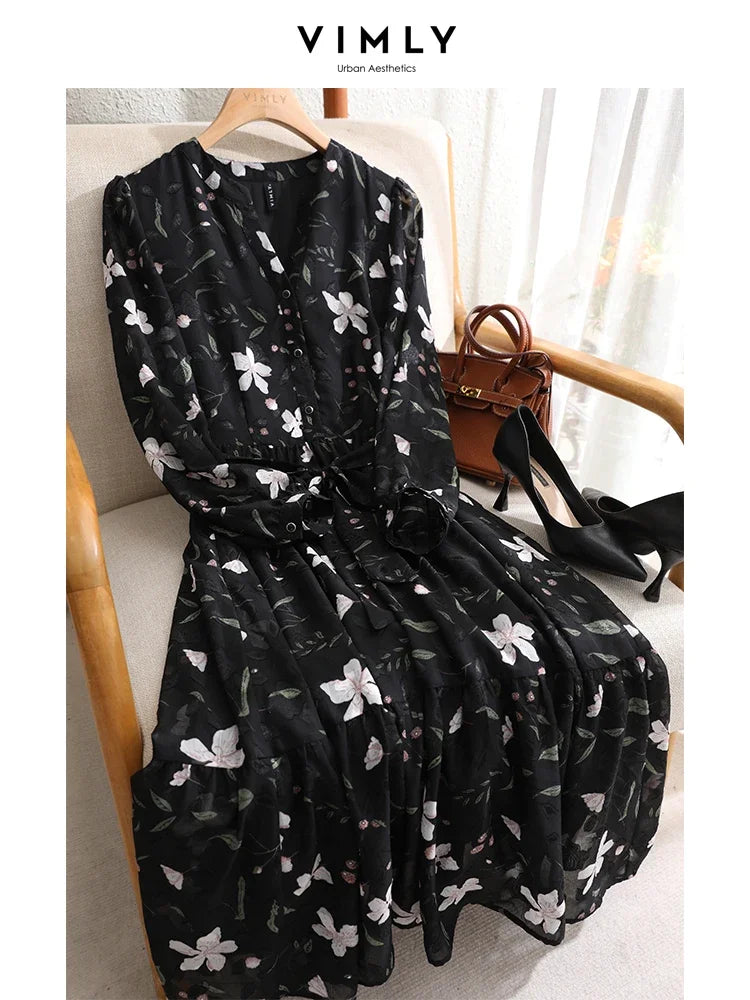 Vimly Chiffon Bloemenjurk