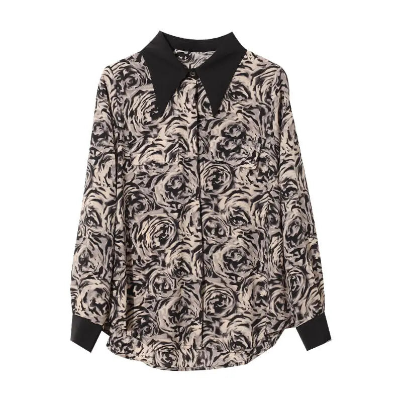 Blouse vintage en chiffon avec détails plissés