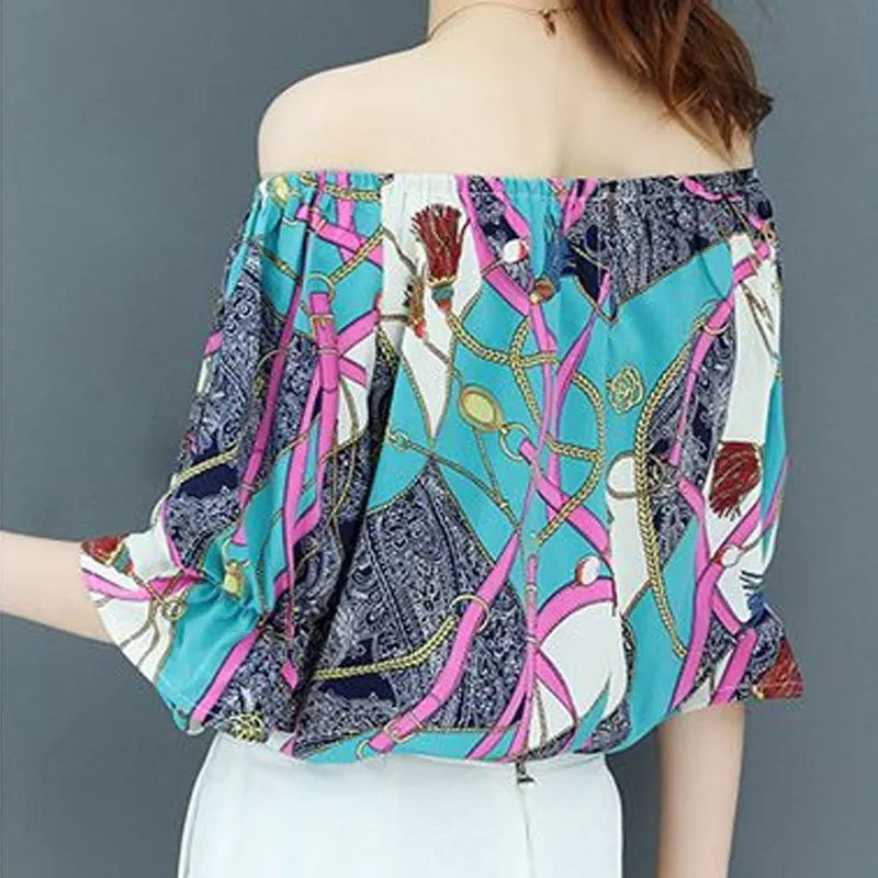 Blouse de mode vintage estivale pour dames