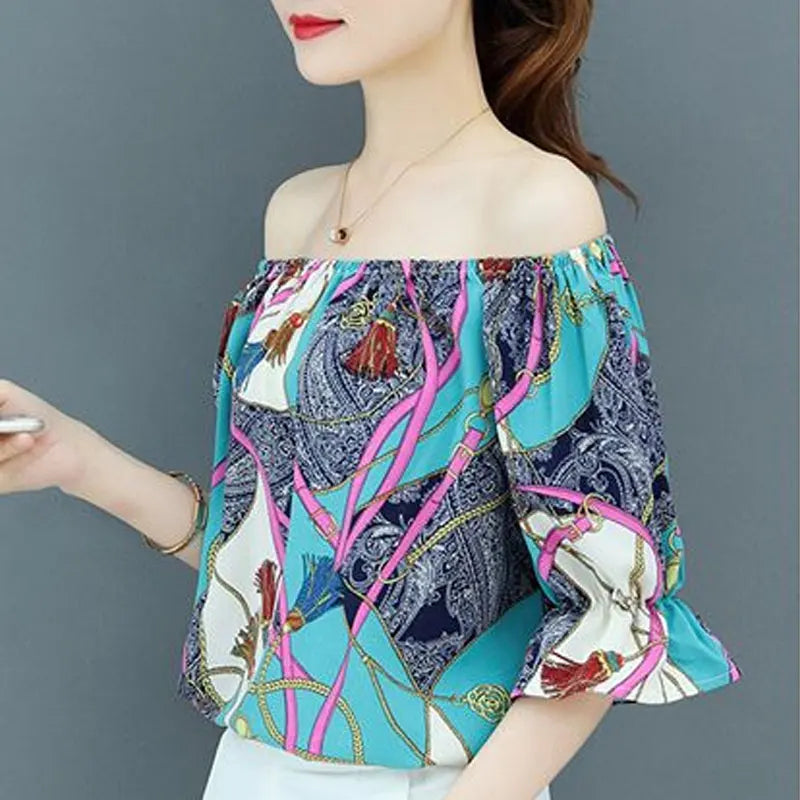 Blouse de mode vintage estivale pour dames