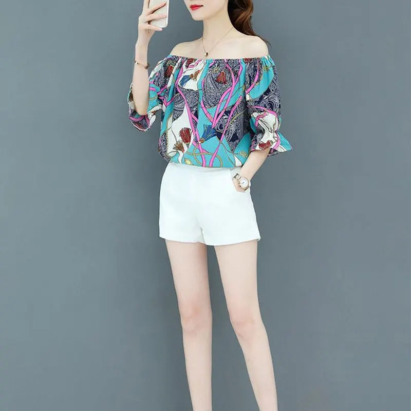 Blouse de mode vintage estivale pour dames