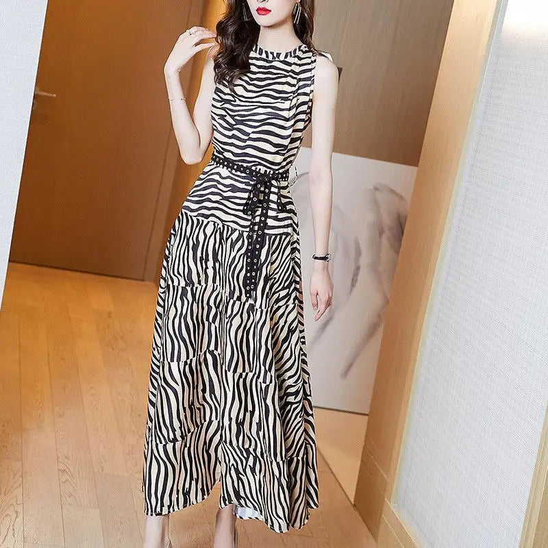 Bezauberndes sommerliches Zebra-Patchwork-Kleid von ChicAura
