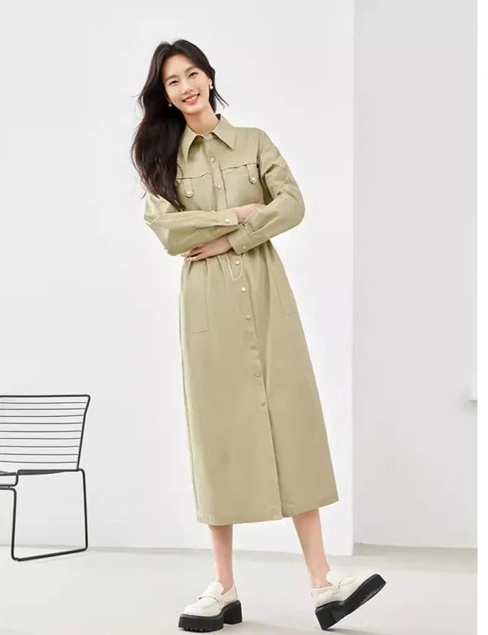 Fashionable Cargo Shirt Dress by Vlim