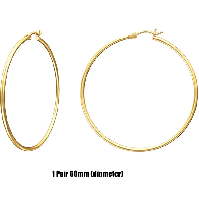 Gouden Kringoorbellen Set met 925 Sterling Zilveren Naald van Glim & Glans