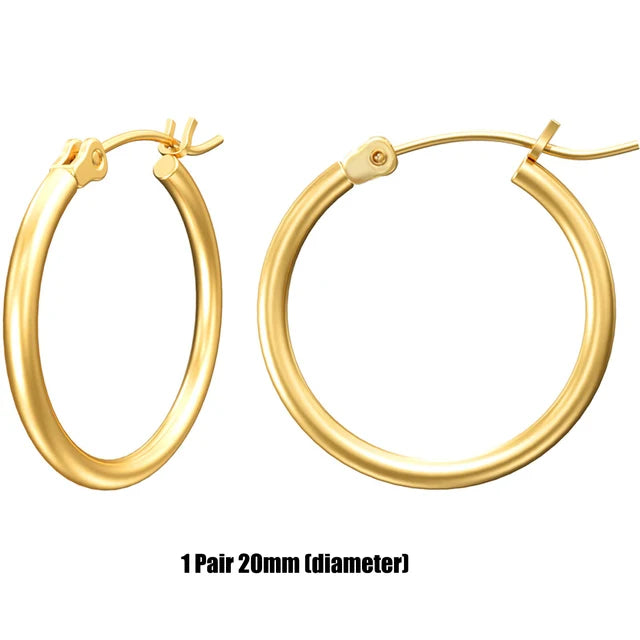 Gouden Kringoorbellen Set met 925 Sterling Zilveren Naald van Glim & Glans