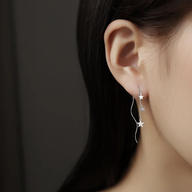 Prachtige Zilveren Golf Oorbellen voor Tijdloze Elegantie