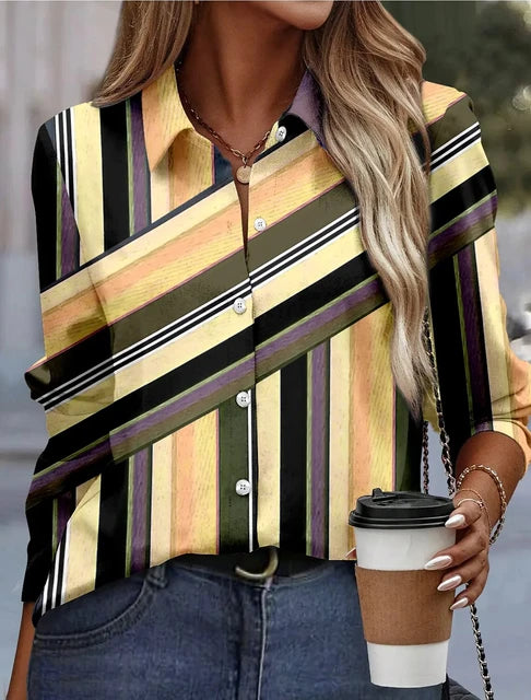 Rosa gestreifte Bluse für Frauen