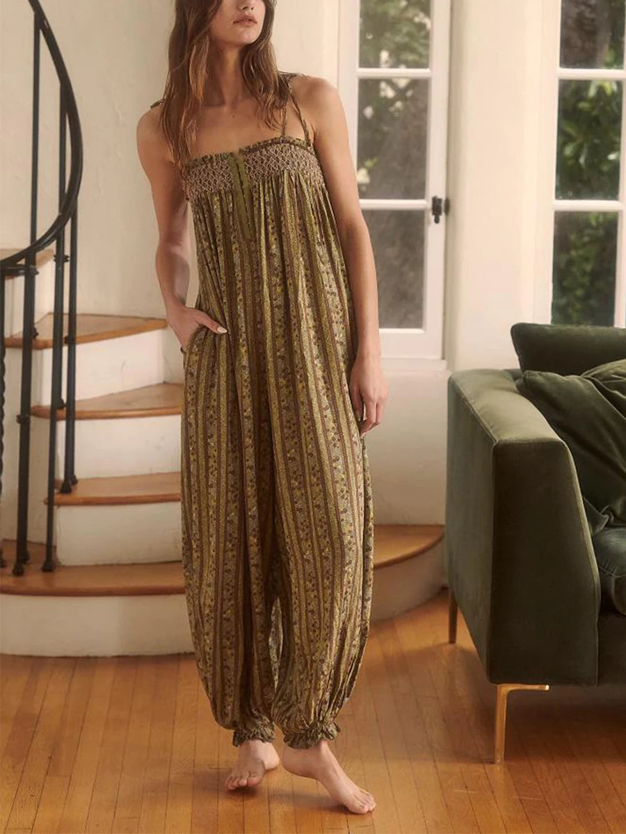 Aurora Dames Boho Bloemen Jumpsuit voor Vrijheid en Zelfexpressie