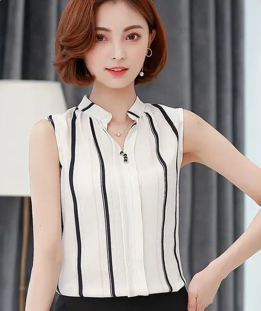 Summer Sleeveless Chiffon Blouse for Women by ChicStyle