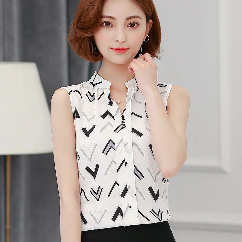 Summer Sleeveless Chiffon Blouse for Women by ChicStyle