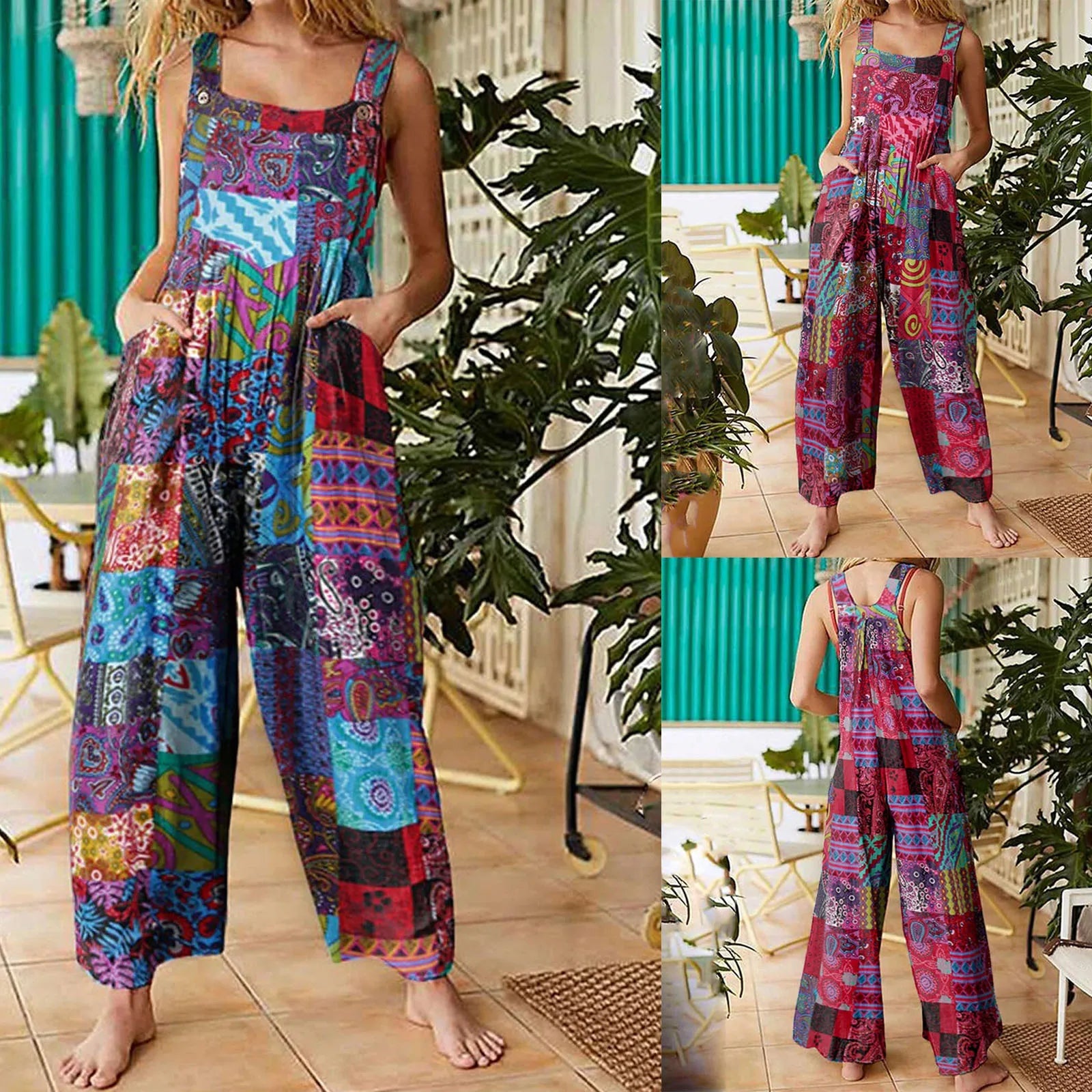 Nova Dames Etnische Jumpsuit voor Zomerse Avonturen