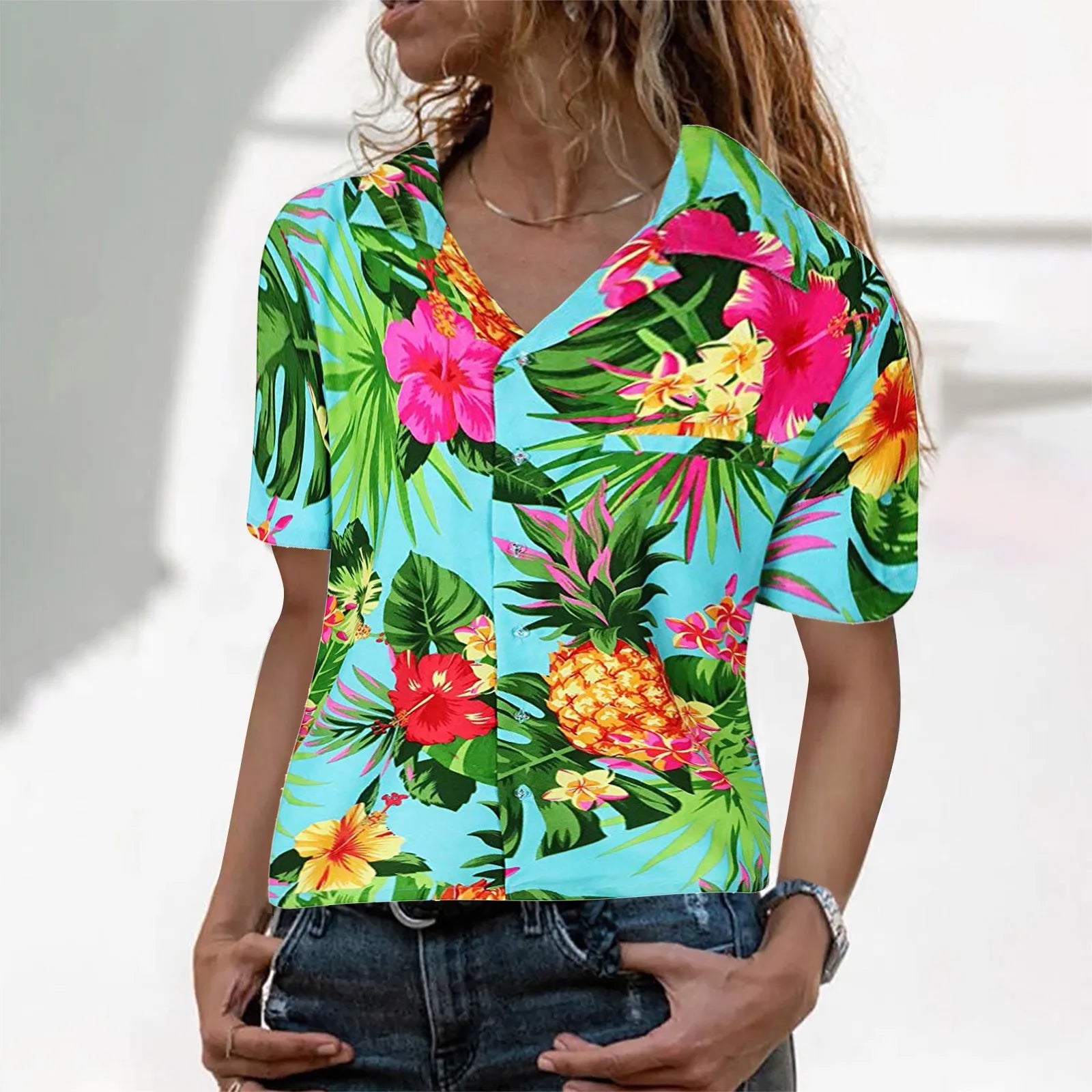 Island Essence Tropische Hawaiian Blouse