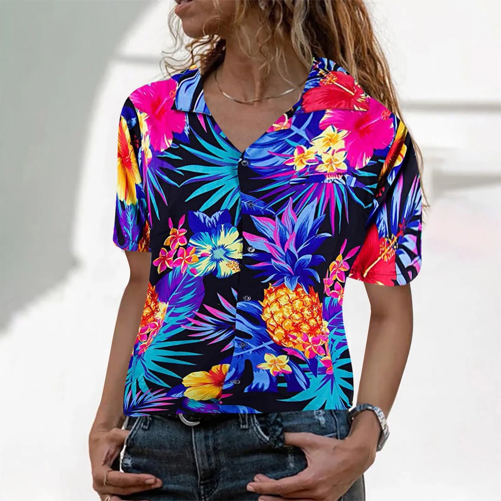 Island Essence Tropische Hawaiian Blouse