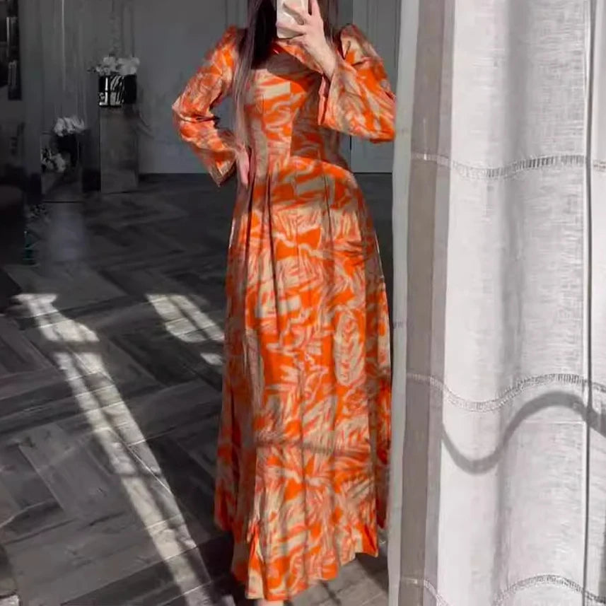 Elegantia Lange Mouw Maxi Jurk