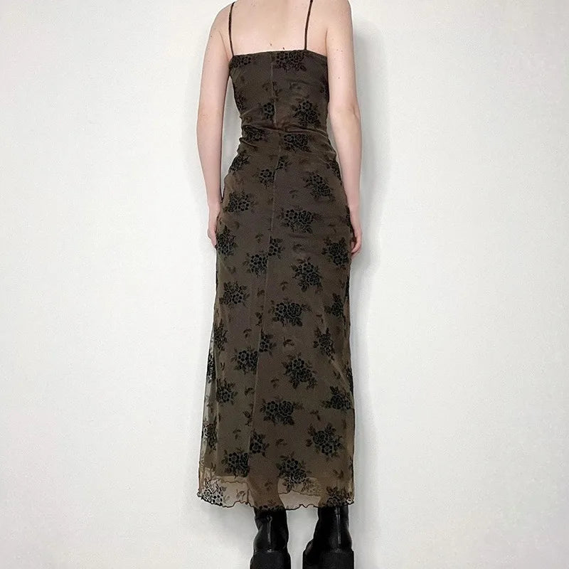 Zomer Sexy Strap Backless Zwarte Mesh Jurk
