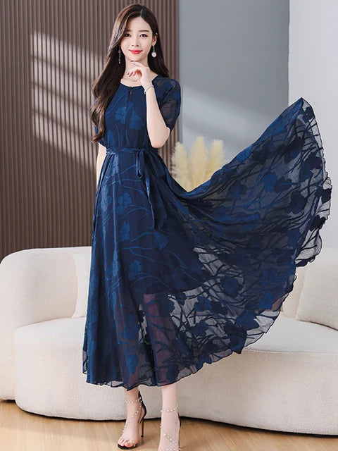 Bloesemzucht Zomerbries Maxi Chiffon Prom Jurk